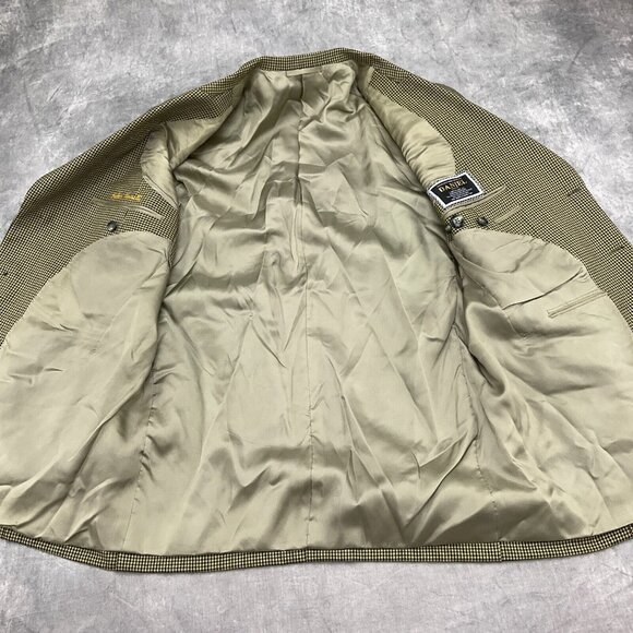 Daniel Blazer Men 44 Yellow Blue Houndstooth Classic Jacket VTG 80s‎ Hong Kong - Picture 10 of 13